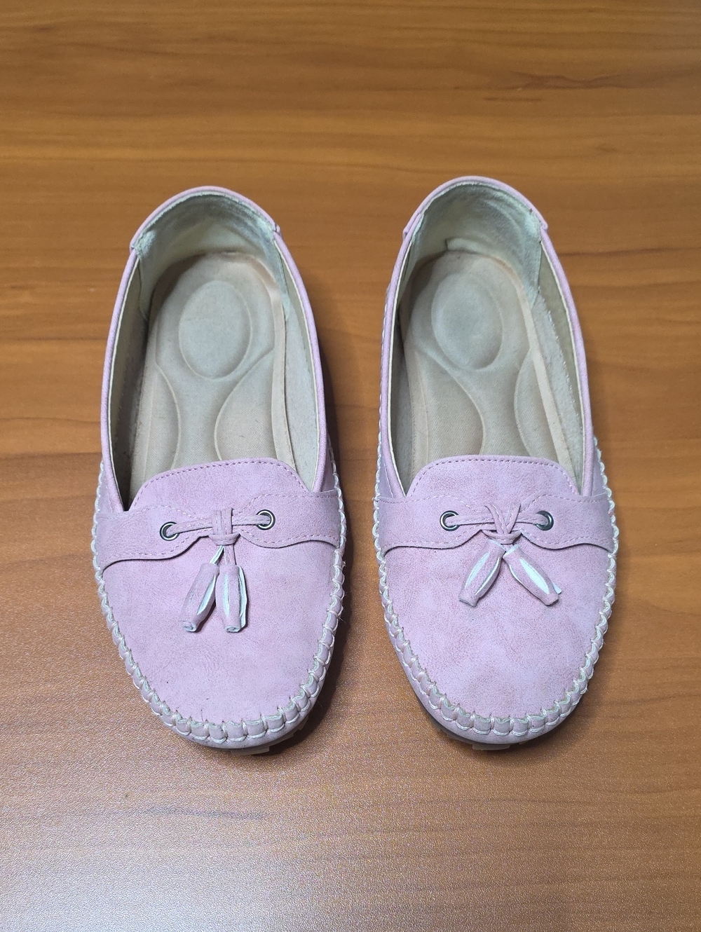 Women's Pink Suede Tassel Loafers
